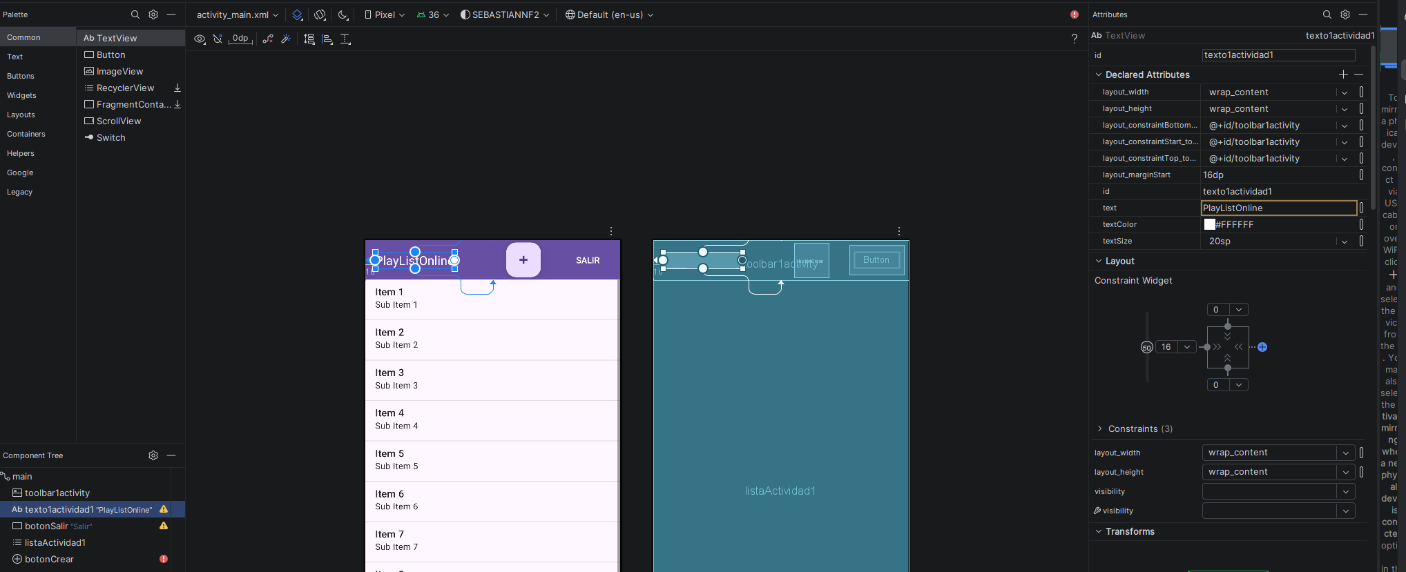 Visualización Android