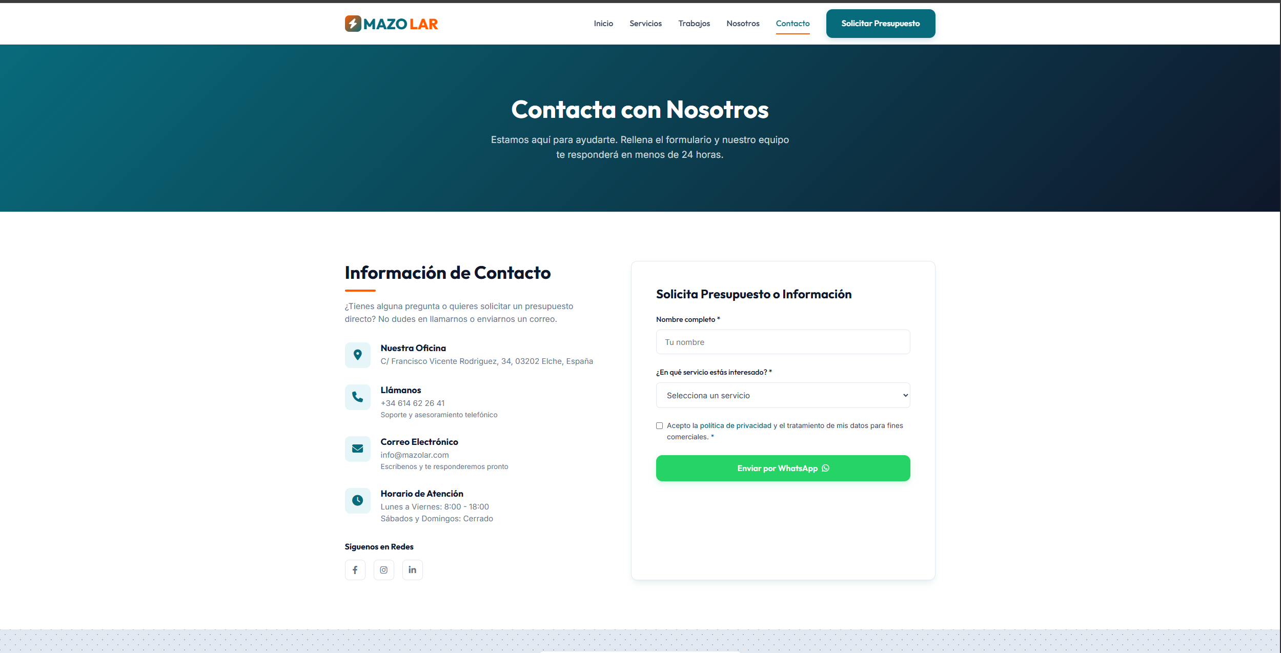Web de Mazolar